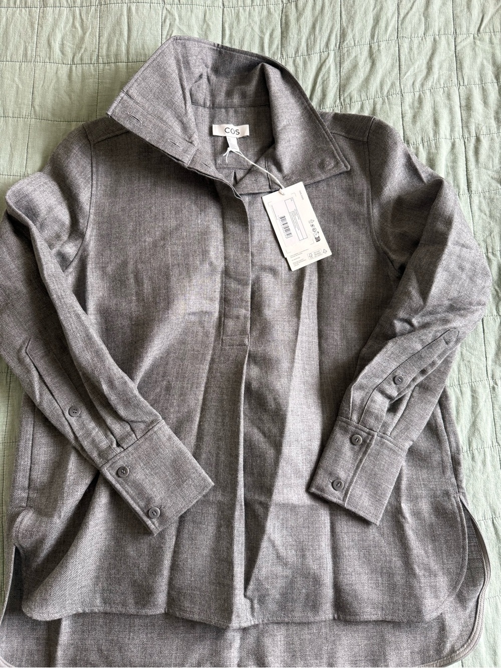 Cos high neck wool shirt